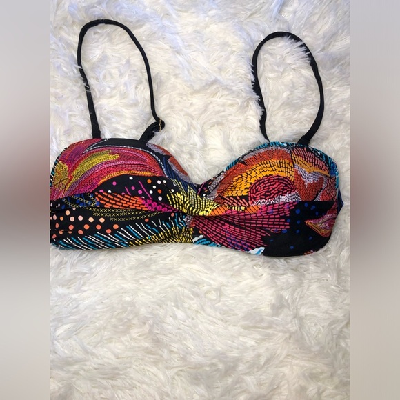 La Blanca Colorful Patterned Bandeau Bikini Top size 6 - Picture 3 of 16
